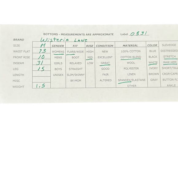 Wisteria Lane White Flared Bell Leg Raw Hem Denim Pants Mid Rise Retro Size M - Picture 3 of 12
